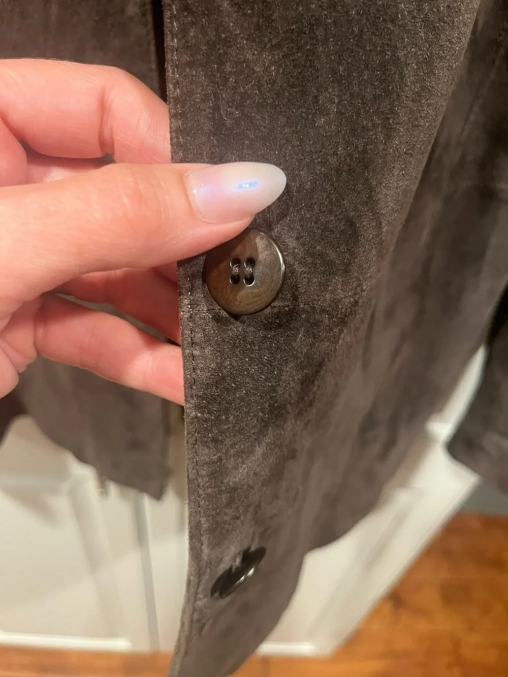 Liz Claiborne Brown Suede Leather Button-Front Tailored Blazer Women’s Medium